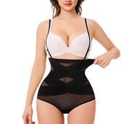 KUMAYES Guaina Contenitiva Donna Modellante Snellente Pancia Piatta Vita Alta Intimo Senza Cuciture con Body Shaper Regolabile Cintura a Spalla (Nero, M)