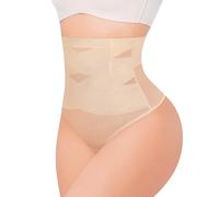 KUMAYES Guaina Contenitiva Donna Perizoma Contenitivo Modellante Intimo Vita Alta Thong Dimagrante Mutande Pancera Pancia Piatta Senza Cuciture (Beige, L)