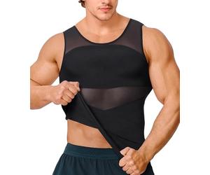 KUMAYES Maglietta Compressione Uomo Canotta Contenitiva Snellente Intimo Modellante Dimagrante Guaina Contenitiva (Nero, XL)