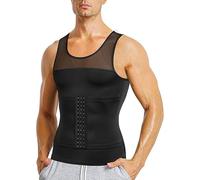 KUMAYES Maglietta Compressione Uomo Canotta Snellente Intimo Modellante Canottiera Sportivo Fitness Dimagrante (XL, Nero)