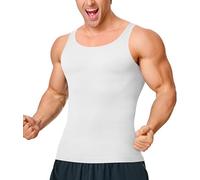 KUMAYES Maglietta Compressione Uomo Canottiera Contenitiva Uomo Modellante Dimagrante Snellente Intimo Pancia Piatta Sportivo Fitness Canottiera (Bianco, M, L)