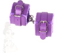 kumeier-CA Manette morbide Regolabili in Pelle Viola con Cintura Staccabile Coppia Oggetti di Scena per Cosplay.