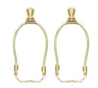 KUMGROT 2pcs Paralume Arpa Kit Arpa Arpa e Finial Lampada Supporto Arpa con Finial e Base Sella per Lampada Da Tavolo e Da Terra Staffa Paralume Oro 5 Pollici