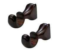 KUMGROT Set di supporti per bastone da tenda in legno, staffe e ganci per finestra, Rosso e marrone., 35mm/1.37", Retro