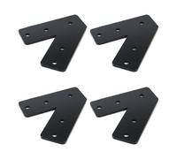 KUMGROT Staffe angolari piatte a 45 gradi con fori 100 x 100 mm/3.94 x 3.94 pollici, staffe angolari a 90 gradi in metallo in acciaio al carbonio, piastre di riparazione piatte per angoli a 45 gradi