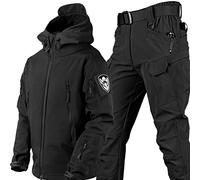 KUMIAO Set Tuta Mimetica Impermeabile - Giacca e Pantaloni Tattici da Uomo in Softshell per Combattimento Militare