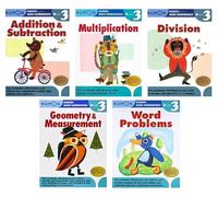 Kumon Grade 3 Math Workbooks Series 5-Book Bundle Set (Decimals & Fractions, Multiplication, Division, Geometry & Measurement, Word Problems)