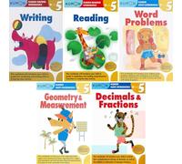 Kumon Grade 5 Complete Workbook Set (5 Workbooks) - Decimals & Fractions, Geometry & Measurement, Word Problems, Reading & Writing