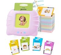 kumosaga Bilingual Buddy- Spanish And English Speaking Flashcards, Spanish Flash Cards for Kids, Spanish English Bilingual Learning Toys, Kids Early Learning Flashcards(Pink)