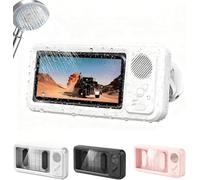 kumosaka Aqua Play Phone Holder with Speaker, Aqua Play Phone Shower, 360° Rotation Can be Installed on Any Surface, Waterproof & Fog-Proof(White)