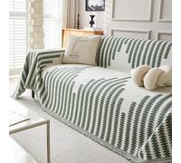 kumosaka Copridivano In Ciniglia Boho Elegance, Reversibile Bifacciale, Morbido E Lavabile For Divano Componibile, A Due Posti(Green A,71 * 118in)