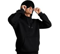 kumosaka Hoodie with Eye Mask Built in, Airplane Mode Travel with Hidden Pockets, Wearable Blanket for Men Women(Noir,L)