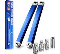 kumosaka Pro Offset Extension Wrench Set, 15-Inch Impact Ready Tight Reach Tool with 1/4", 3/8" & 1/2" Drive Adapters, High Torque Offset Wrenchs Impact for Automotive & Hard-to-Reach Areas(2PCS)