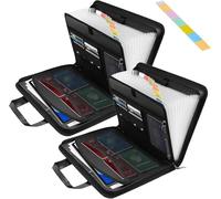 kumosaka Rushclick File Folder, Fireproof & Waterproof File - Rushclick, 13 Pocket Large Capacity A4 Fireproof Files Folders with Handle Colored Tabs, Letter A4 Size(2pcs)