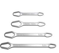 kumosaka Universal Torx Wrench Set, 3-22mm Self-tightening Wrench, Double-head Torx Spanner, Multi-function Wrench for Outdoor Riding Home Car Repair Tools(Silver)