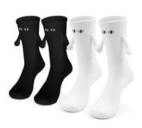 KUMSODE 2 Paia Coppia che si tiene per mano Calzini, calzini for coppia divertenti mano nella mano, Calzini per coppia di bambole 3D divertenti con ventosa magnetica, Donne Uomo Calzini Coppia