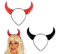 KUMSODE 2 Pezzi Cerchietto con Corna da Diavolo, Rosse Diavolo Fascia per Capelli per Adulto e Bambini, Fasce per Capelli per Feste di Halloween, Accessorio per Costumi in Maschera Festa a Tema