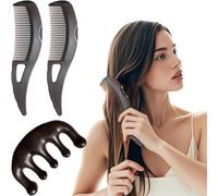 KUMSODE 3 Pcs Pettine Antiforfora,Pettine a denti Cavi per Cuoio Capelluto Antiforfora,Pettine per Capelli a Pressione per Raschiare la Pelle,Pettine per Cura del Cuoio Capelluto per Donne e Uomini