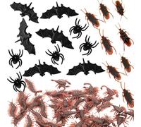 KUMSODE 50 pezzi Giocattolo realistico di plastica del ragno scarafaggio falso di Halloween scherzo puntelli divertenti bambini, decorazioni per feste per adulti