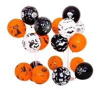 KUMSODE 50 Pezzi Palloncini Halloween, Nero Arancione Bianco Palloncini Elio Palloncini Decorazione Halloween Palloncini Coriandoli per Décorations de Halloween Carnaval Festa