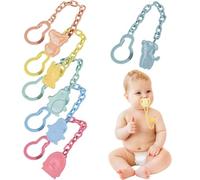 KUMSODE 6 Pezzi Catenella Portaciuccio, Catenelle Ciuccio per Ciuccio per Bambini e Bambina, Catenelle Porta Succhietto, per Sedie di Sicurezza Passeggino Seggiolone Culla Ragazzi