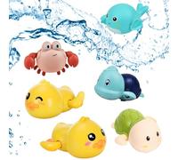 KUMSODE 6 Pezzi Giocattoli da Bagno per Bambini, Giochi Bagnetto per Bambini 1~4 Anni, Giochi Doccia per Vasca Da Bagno, Giochi Acqua, Giocattolo Che Nuota per Neonati Ragazzi Ragazze