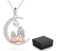 KUMSODE Collana Mamma e Figlia Acciaio Inossidabile di Alta Qualità, Regalo Elegante per Donna,Gioiello con Scatola Regalo, Ideale per Natale,Compleanno,Anniversario,Festa della Madre