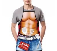 KUMSODE Grembiule Barbecue Uomo, Grembiule Sexy Da Cucina, Grembiule Da Cucina, Grembiule Da Barbecue, Party, Muscle Nerd, 3D,Regali di San Valentino per Uomini, Regali di Compleanno