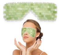 KUMSODE Maschera per Gli Occhi in Giada, Maschera Per Occhi In Pietra, Naturale Pietre Di Giada Anti Invecchiamento, Aiuta A Ridurre il Gonfiore Degli Occhi, il Seno, il Mal di Testa, L'Emicrania