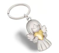 KUMSODE Portachiavi Angelo Custode, Ciondolo Portafortuna, Angelo Con Cuori Per Esami O Auto, Regalo di Compleanno, Regalo di San Valentino per Fidanzata, Migliore Amica, Moglie