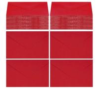KUMSODE Set di 50 Buste in Carta Kraft, 16 * 11cm Buste Piccole Carta Rosso Intenso, per Regali, Biglietti Auguri, Matrimoni, Affari, Inviti