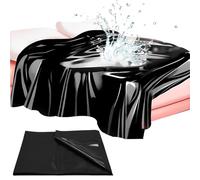KUMSODE Telo Impermeabile Letto, Copriletto da Gioco in plastica Nera Impermeabile in PVC, per Evitare Che Il Materasso Si bagni,Biancheria da letto per coppie,200cmx210cm