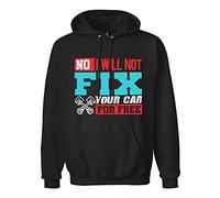 KUNBOSHUO No I Will Not Fix Your Car for Free Jacob Zelazny Transparent Hoody Sweatershirt Black M