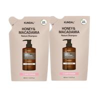 KUNDAL - Honey & Macadamia Nature Shampoo - Refill Pack - 400ml DUO Set - Baby Powder