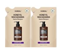KUNDAL - Honey & Macadamia Nature Shampoo - Refill Pack - 400ml DUO Set - White Musk