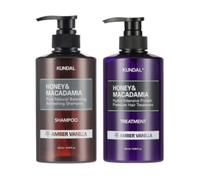 KUNDAL - Honey & Macadamia Nature Shampoo + Treatment - 500ml Set - Amber Vanilla