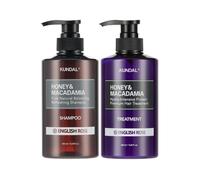 KUNDAL - Honey & Macadamia Nature Shampoo + Treatment - 500ml Set - English Rose