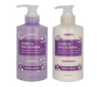 KUNDAL Shampoo e balsamo per capelli Miele e Macadamia Honey & Macadamia Shampoo + Treatment Set White Musk - 500 ml, 500 ml