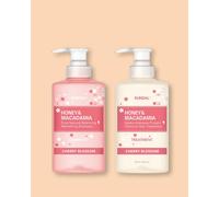 KUNDAL Shampoo e balsamo per capelli Miele e Macadamia Honey & Macadamia Shampoo + Treatment Set Cherry Blossom - 500 ml, 500 ml