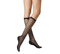 KUNERT Ajour Fashion Calze al Ginocchio, Ebano 1541, 35-38 Donna