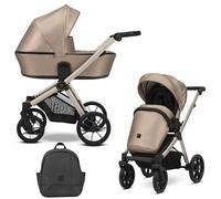 Kunert BRAV Passeggino 2 in 1 navicella sedile sportivo reversibile telaio in alluminio leggero comfort design copertura antipioggia zanzariera portabottiglie cestino zaino (Cappuccino Eco)