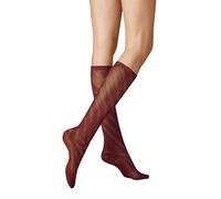 KUNERT Diagonal Crochet Fashion Calze al Ginocchio, Vino 1543, 39-42 Donna