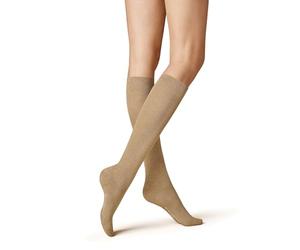 KUNERT Fly&Care KSD Calze al Ginocchio in Maglia da Donna, cotone, Beige-Mel, 37-38