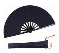 Kung-Fu-FÃ¤cher, faltbarer schwarzer HandfÃ¤cher fÃ¼r die BÃ¼hne