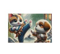 Kung Fu Gatto Cane Puzzle Puzzle Divertente Puzzle per Adulti 1000 Pezzi