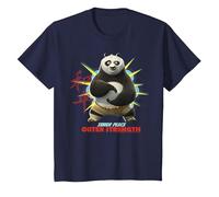 Kung Fu Panda Po Inner Peace out Strength Portrait Maglietta, Bambini, Navy, 3 Anni