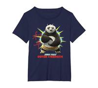 Kung Fu Panda Po Inner Peace out Strength Portrait Maglietta, Donna Plus-Size, Navy, 3X