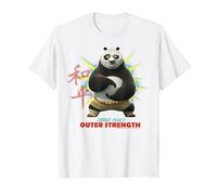 Kung Fu Panda Po Inner Peace out Strength Portrait Maglietta, Uomo, Bianco, M