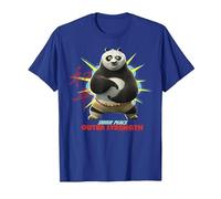 Kung Fu Panda Po Inner Peace out Strength Portrait Maglietta, Uomo, Blu Reale, L