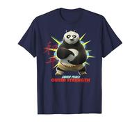 Kung Fu Panda Po Inner Peace out Strength Portrait Maglietta, Uomo, Navy, L